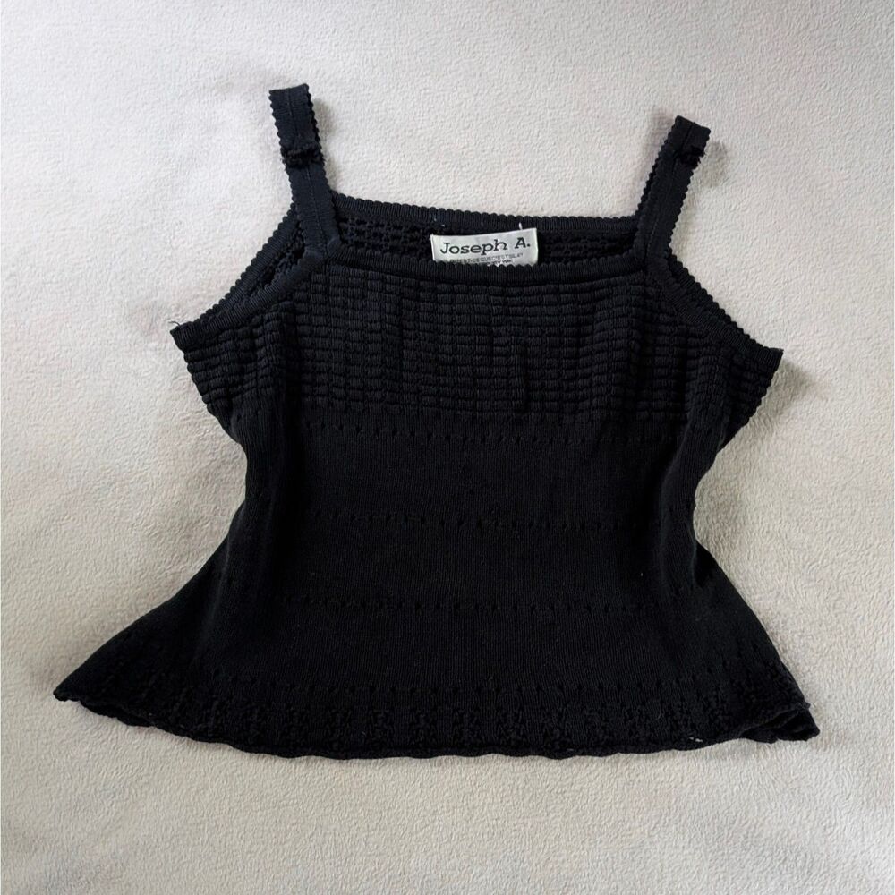 Vintage Silk Knit Camisole Tank Top Women's Medium Black - Picture 2 of 9